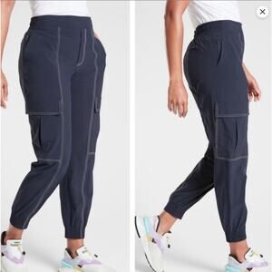 Athleta Chelsea Utility Joggers Pull On Pant Navy Activewear Casual Size 14